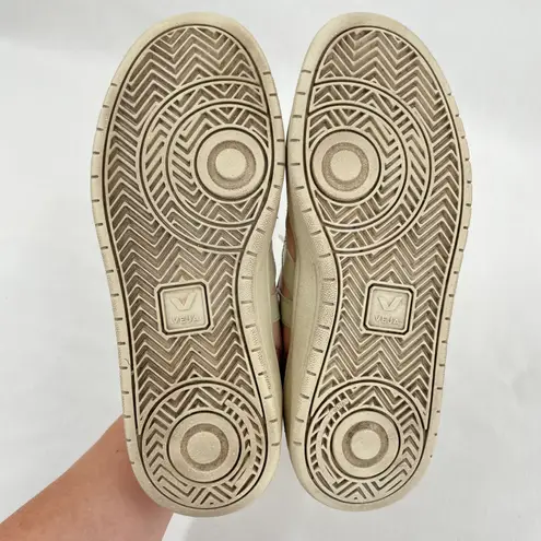 VEJA V-10 Multico Nude Colorblock Sneakers Suede Leather Pink Blue Cream Size 8