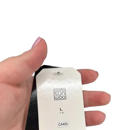 Clara Sunwoo Liquid Leather Sleeve Drape Cardigan Black Size Large *flawed