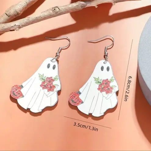 None New, Cute Halloween Ghost Earrings