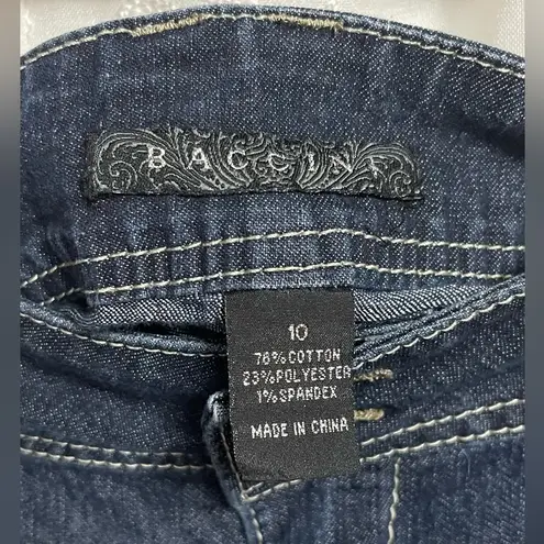 Baccini Denim Straight Skirt Country Western Medium Wash Sz 10 EUC