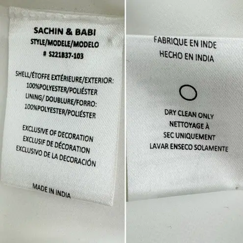 Sachin + Babi Martina One-Shoulder Gown Jeweled Wedding Dress white size 8