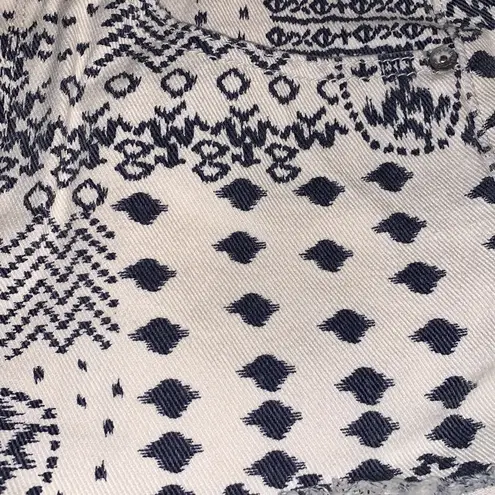 Bullhead High Rise Shorts Cream/Denim Blue Size 1