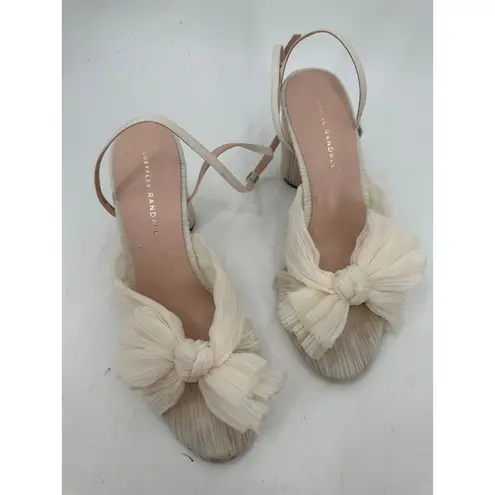 Loeffler Randall Camellia Pearl Pleated Bow Heel Size 10 DIRTY