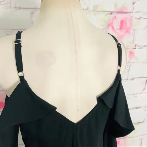 ALC Frank A.L.C. Felicia ruffle cold shoulder little black cocktail dress size 6