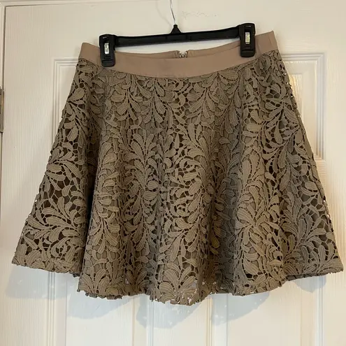 SuperTrash Floral Taupe Neutral Short Mini Skirt Women's Size 38 ( US Size 8) Tan