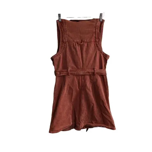 Pilcro and the Letterpress Anthropologie Pilcro terracotta button front denim mini dress US 0