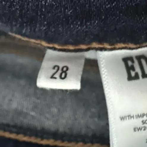 Edwin Demi Slim Straight Jean Womens Sz 28 Mid Rise Tempest Dark Denim MSRP $185 Blue
