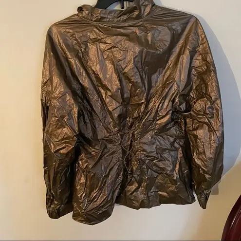 Carbon 38 Gold Crinkle Track Jacket Lace Back XS