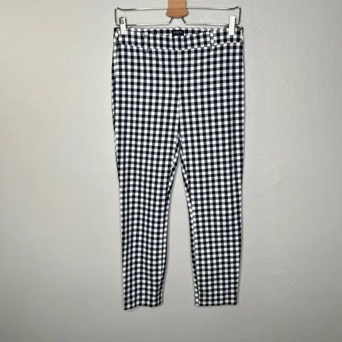 J. Crew Winnie Pant Navy White Gingham Checkered Slim Fit Size 2 Blue