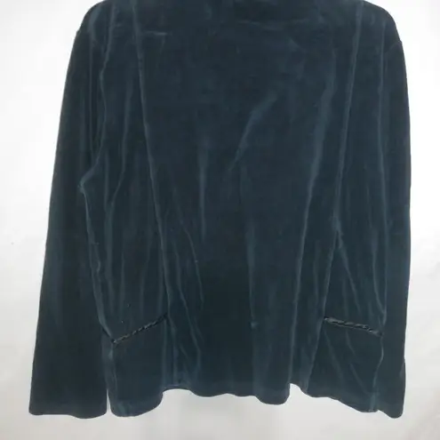 Jane Ashley LP Deep Aquamarine Blue Velour Jacket Petite