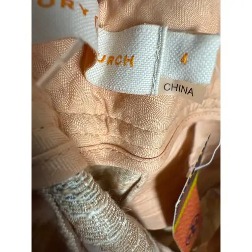 Tory Burch  Harp Floral Print Jacquard Straight Leg Mid Rise Trouser Pants Size 4