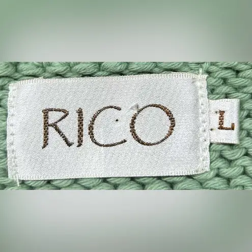 Rico Clothing Rico Vintage Size L Green Crocheted Arms Sweater