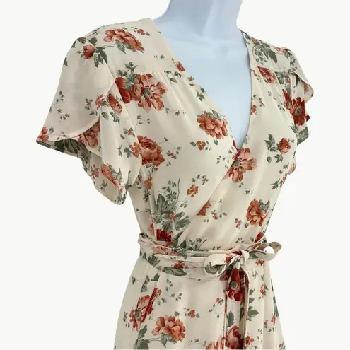 Christy Dawn Autumn Wrap Floral Maxi Dress | Sz Small | Red Anemone Garden