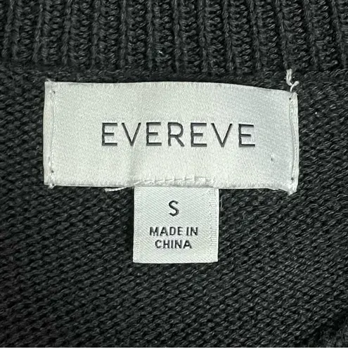 Evereve Tessa Puff Sleeve Sweater Black Brown Striped Crew Neck Size Small