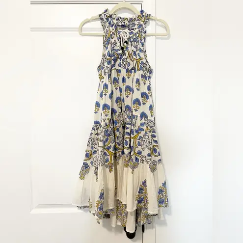 Anthropologie Ro’s Garden Bella Cotton Dress Blue