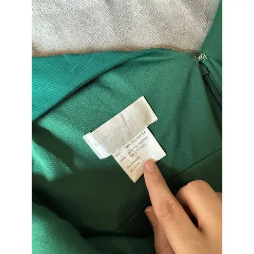 NWT Dessy 12 Regular Green Gown SLEEVELESS DRAPED CHIFFON MAXI DRESS FRONT SLIT