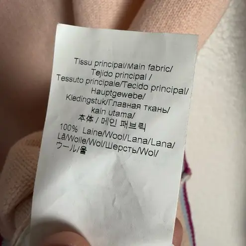 Kenzo Tiger Patch Pink Gray Colorblock Wool Cardigan Sweater Size Small