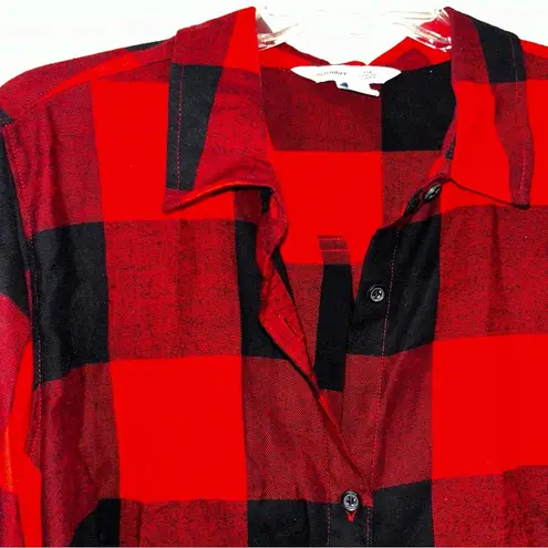 Old Navy  Red/Black Plaid Button Down Shirt Women’s XL