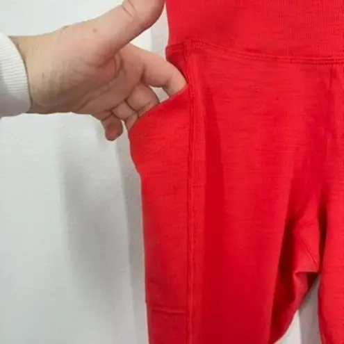 prAna Becksa 7/8 Legging Carmine Red Heather Womens Size M High Rise Pockets NWT