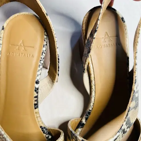 Aquatalia Women's Slingback Snake Print Sandal Multicolor Brown Black Size 5