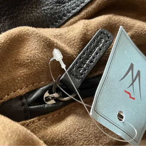 Mackage Noya black pebbled leather satchel large shoulder bag tote