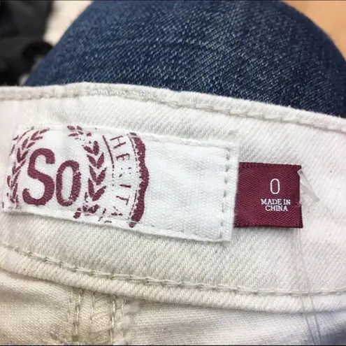 SO  Womens Juniors Shorts‎ Size 0 Cream Lace Shortie Shorty Boho Festival