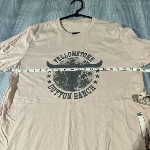 No Brand Pink Beige Graphic T