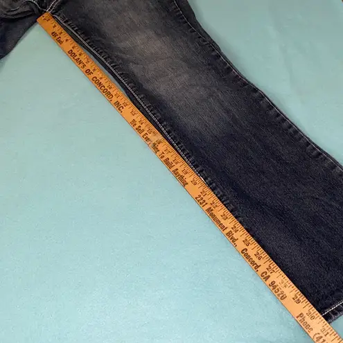 EARL JEAN denim jeans bling embroidered pockets blue vintage bootcut size 8