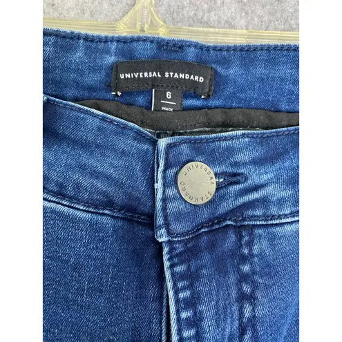 Universal Standard Seine Mid Rise Skinny Jeans Blue Stretch Denim Size 8/27