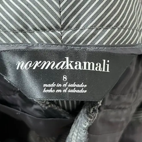 Norma Kamali Pleated Crop Trousers Women’s Size 8 Black Stripe Career Pants