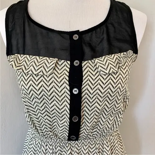 potter's pot Chevron Print Sleeveless Tank Mini Dress S