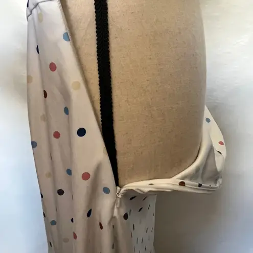 N12H Wonderland Asymmetrical Skirt Sz S Y2K Indie Polka Dot Hanky Hem Fairy Midi White