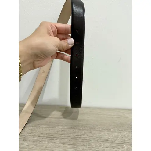 Roberto Cavalli Large Buckle Medium Width Leather Belt Black Size 54 / 105