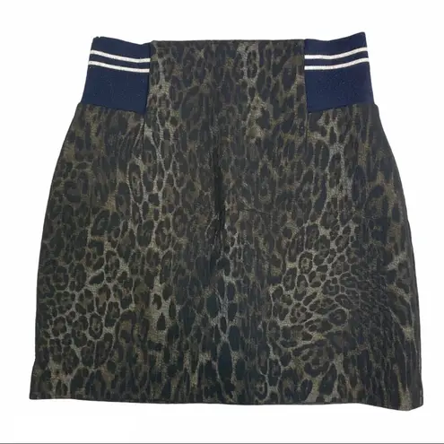 Sandro Paris Elastic Side Leopard Print Skirt