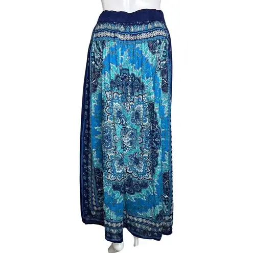 Studio West  Skirt Womens Small Blue Printed A-Line Casual Boho Bohemian Hippie