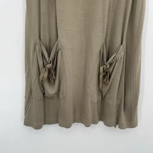 Lascana Sleeveless Mini Tank Dress Boho Size US 8 Khaki Tan Scoop Neck