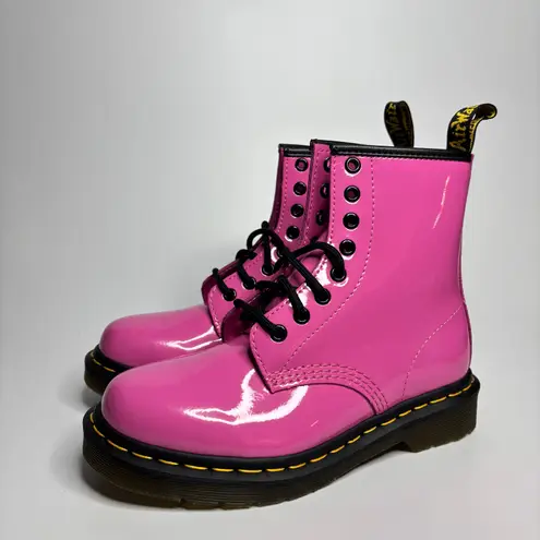 Dr. Martens  Unisex 1460 Patent Leather 8 Eye Boot in Thrift Pink