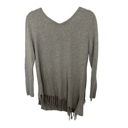 Ella Moss Wool Cashmere Blend Wrap Fringe Sweater Size Large Western Boho Cozy