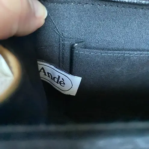 Ande vintage women's black suede and gold handbag shoulder bag crossbody formal