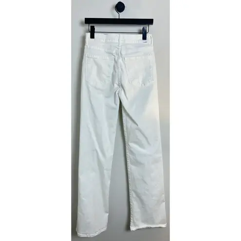 MOTHER The Kick It High Waist Straight Leg Jeans in Wash Fairest Of Them All White Size 26