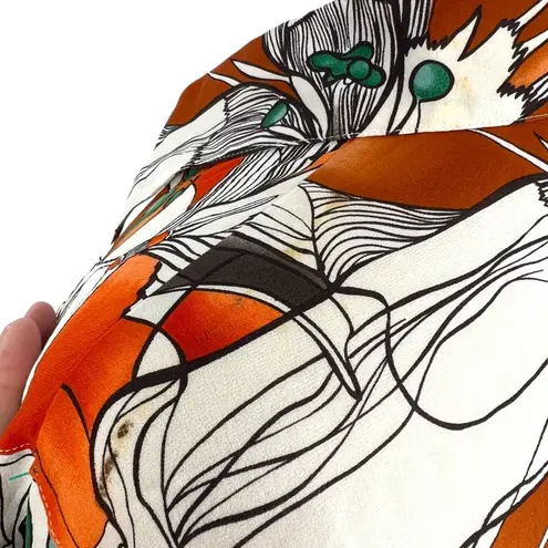 Escada Vintage Silk Butterfly Moth Floral Silk Button