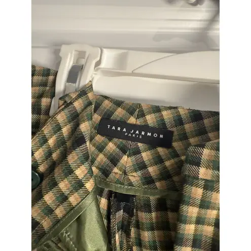 Tara Jarmon "Penelope" Pants — Green Tartan (FR 38 / US 6)