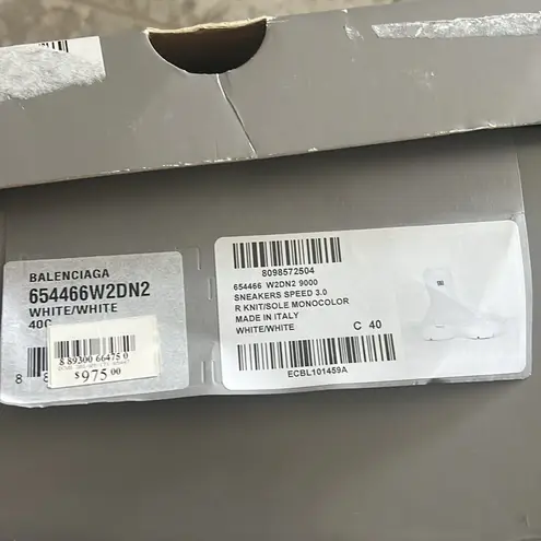 Balenciaga Speed 3.0 Knit High Top Sock Sneakers in White, Size 40 NEW in Box