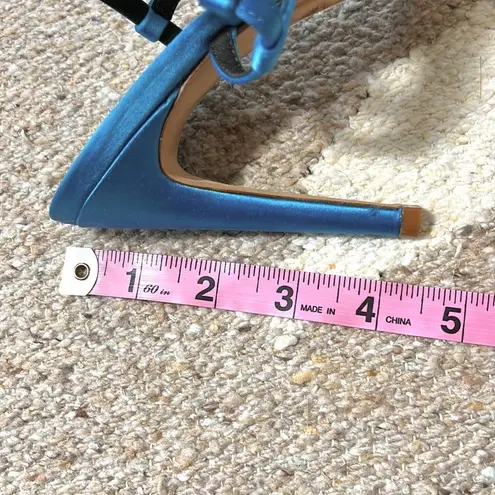 Tibi Vivian Satin Strappy Sandal Heels in Blue Orchid Size 7