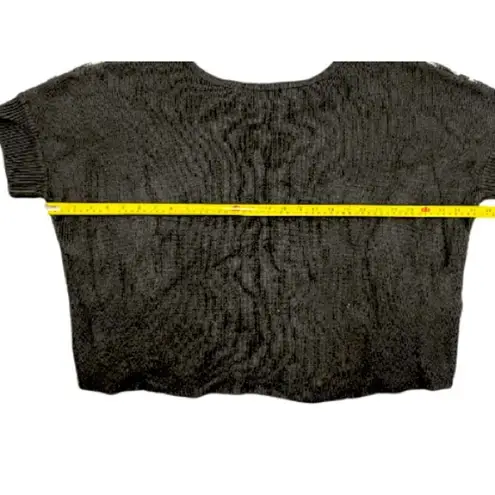 Love by Design Women’s Gray Poncho Sweater Short Sleeve Tribal Print Size Medium