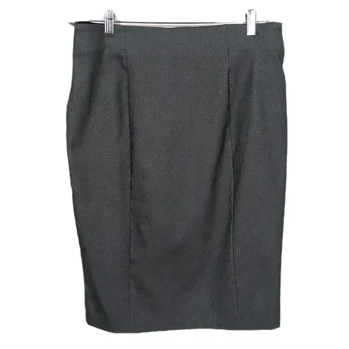 Elle Grey Pull-On Pencil Skirt Stretch Knit Career Professional Women's Large