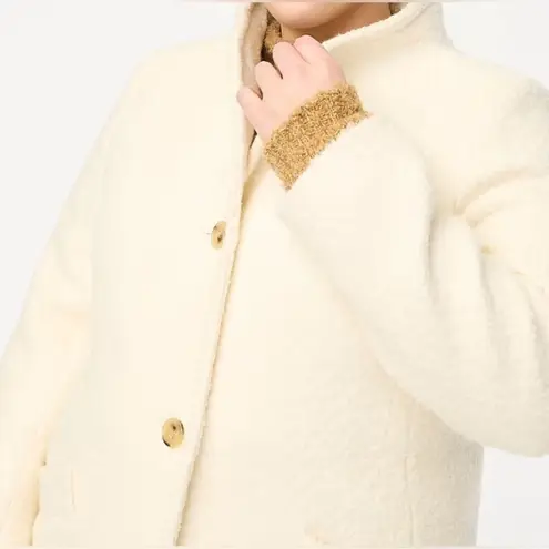 J.Crew  NWT Textured Wool Blend Coat in Ivory Size 8