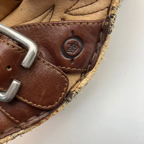 Born Womens Wedge Sandals Brown Leather Floral Cork Wedge Size 7 M W61477B9