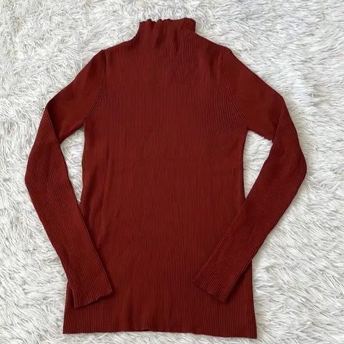 Nine West  Women’s Ribbed Mock neck sweater in Cherry Merlot size Large