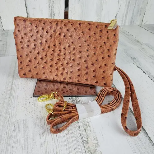 Brown Laser Cut Wristlet Gold